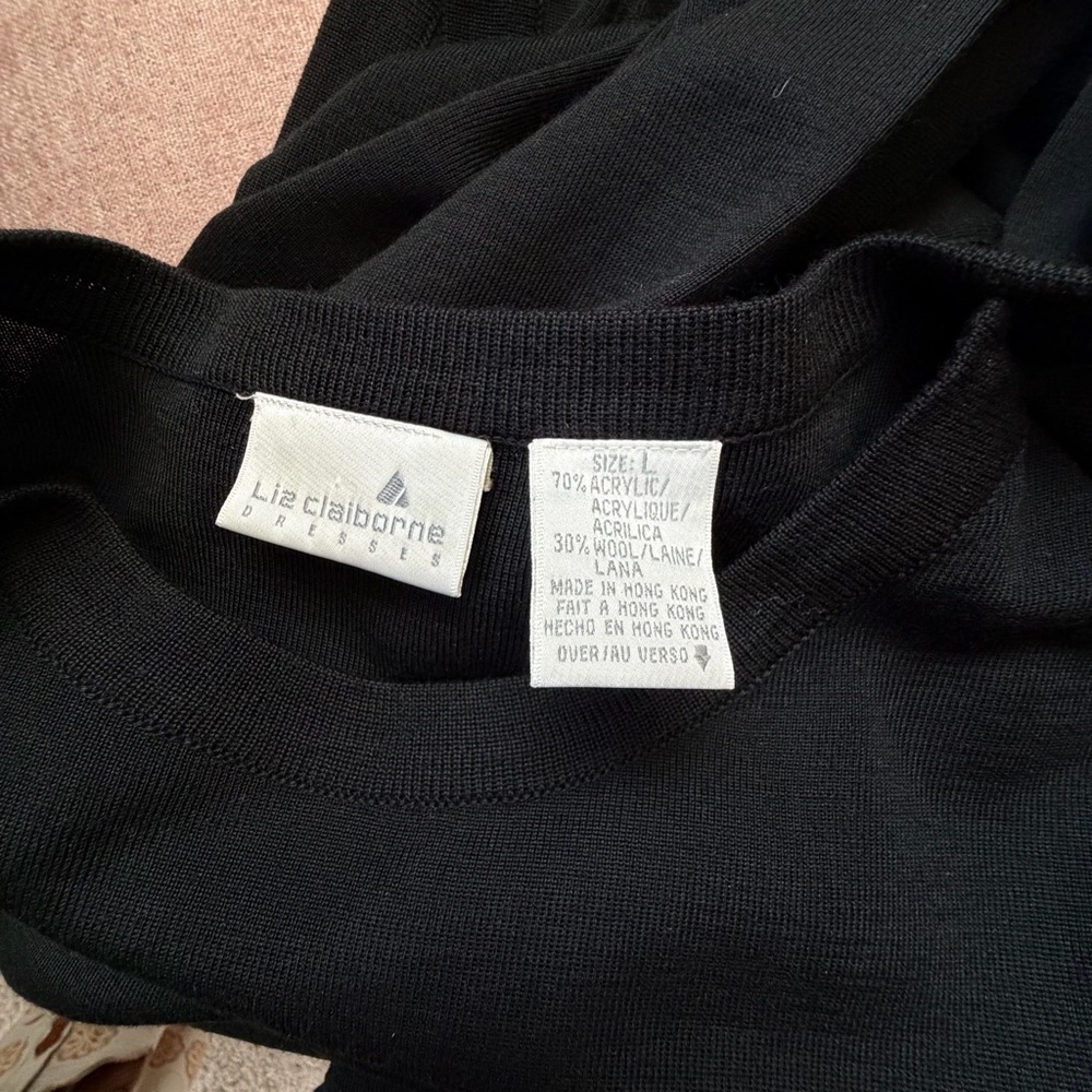 Vintage Liz Claiborne Black Long Sleeve Dress - Picture 8 of 9